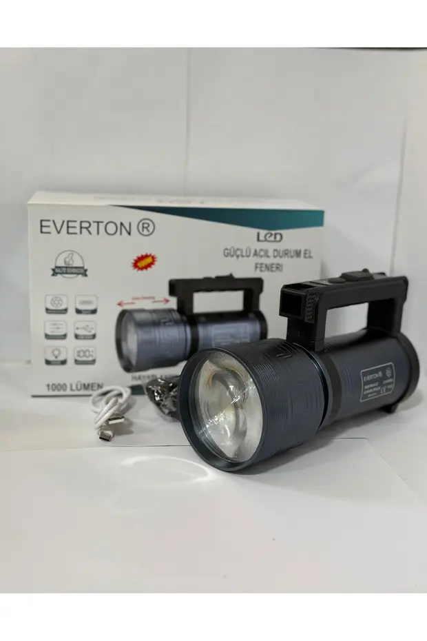 Everton RT-829 100W Ultra Parlak Şarjlı Taktik El Feneri
