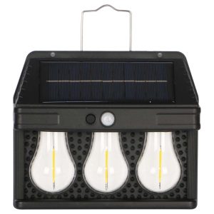 Alternative view of Solar Sensörlü 3'lü Retro Ampul Tasarımlı Dış Mekan Duvar Lambası