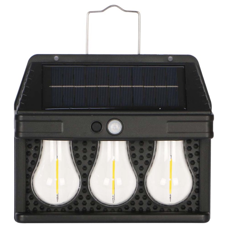 Solar Sensörlü 3'lü Retro Ampul Tasarımlı Dış Mekan Duvar Lambası - Görsel 2