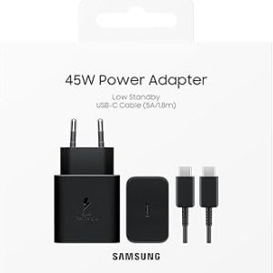45W Hızlı Şarj Adaptörü ve Type-C Şarj Seti (Siyah)